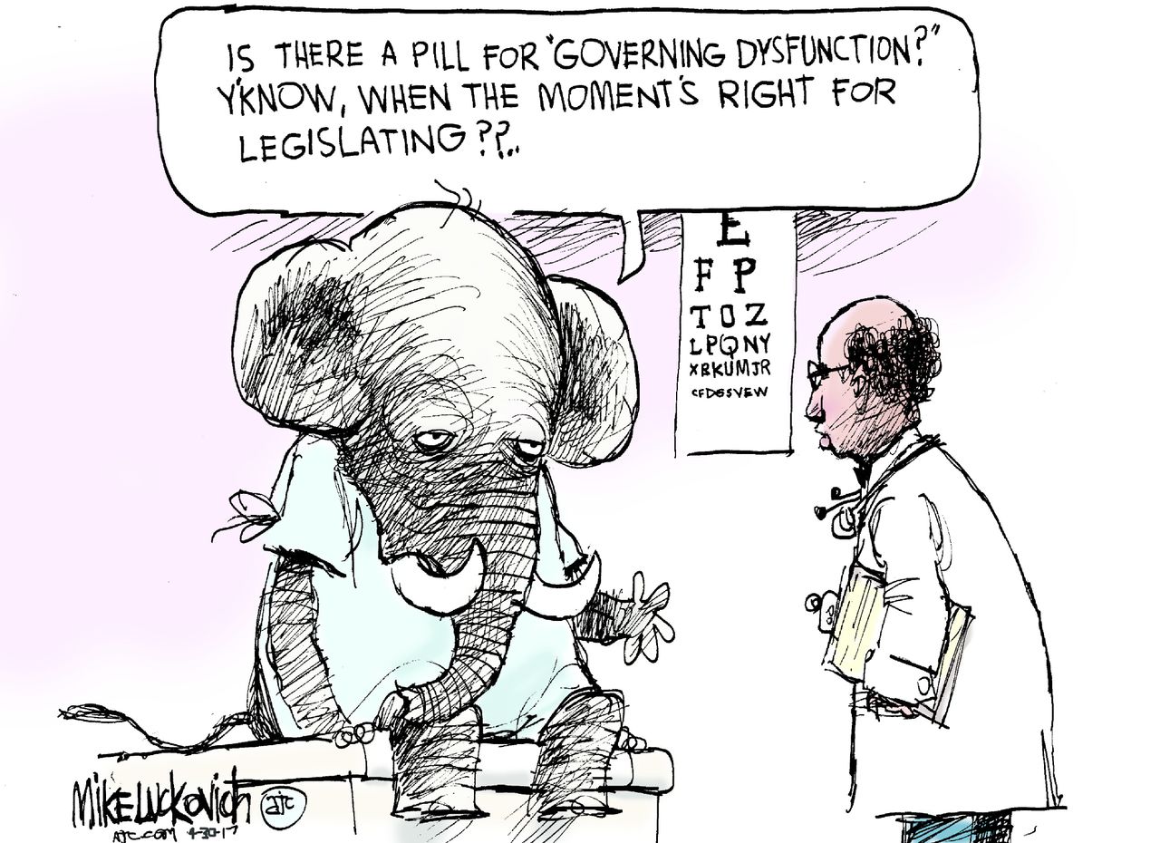 Political cartoon U.S. GOP health care vote Viagra