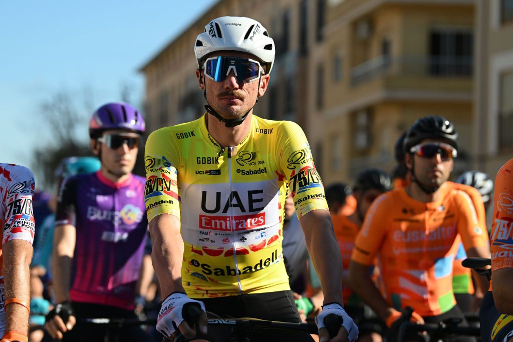 Brandon McNulty in the Volta a la Valenciana yellow jersey