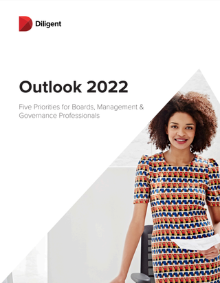 Whitepaper cover with business woman in a checked dress holding some papers