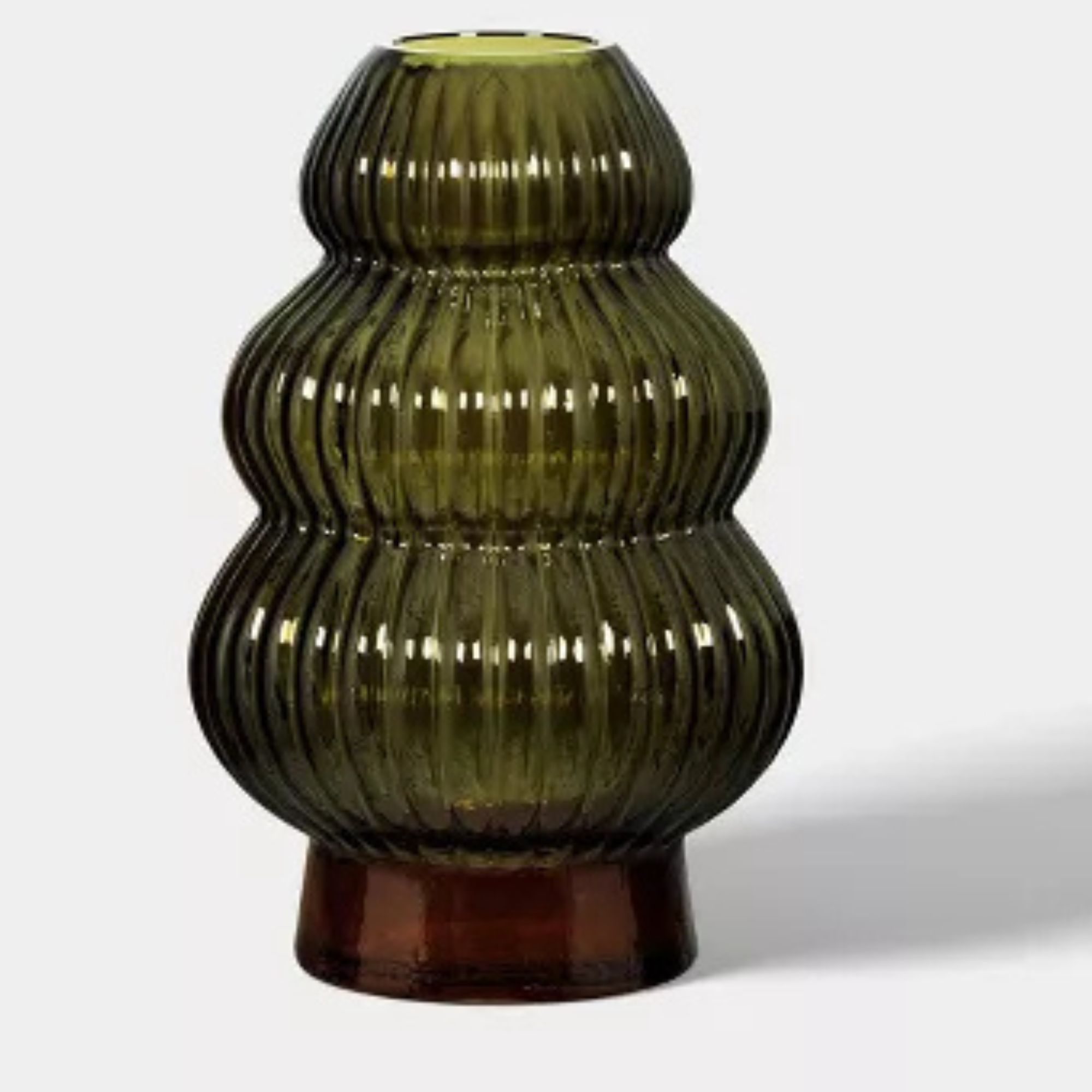 Glass Tree Bud Vase Green