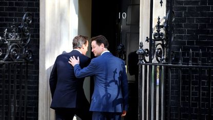 Clegg and Cameron outside 10 Downing Street in 2010