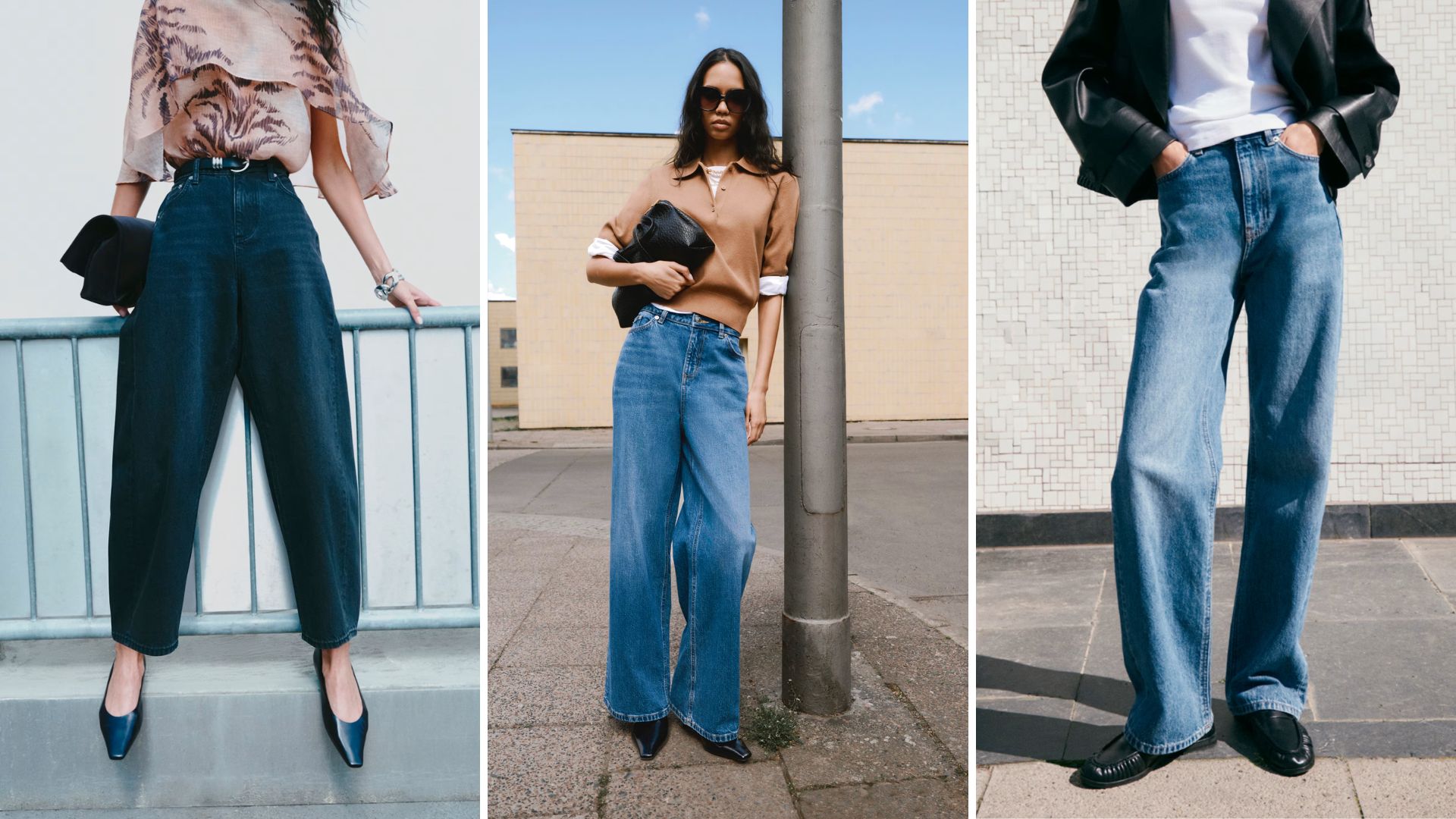 Three models wearing M&amp;S jeans 