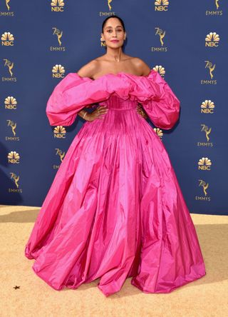 Tracee Ellis Ross in large puffy pink dress