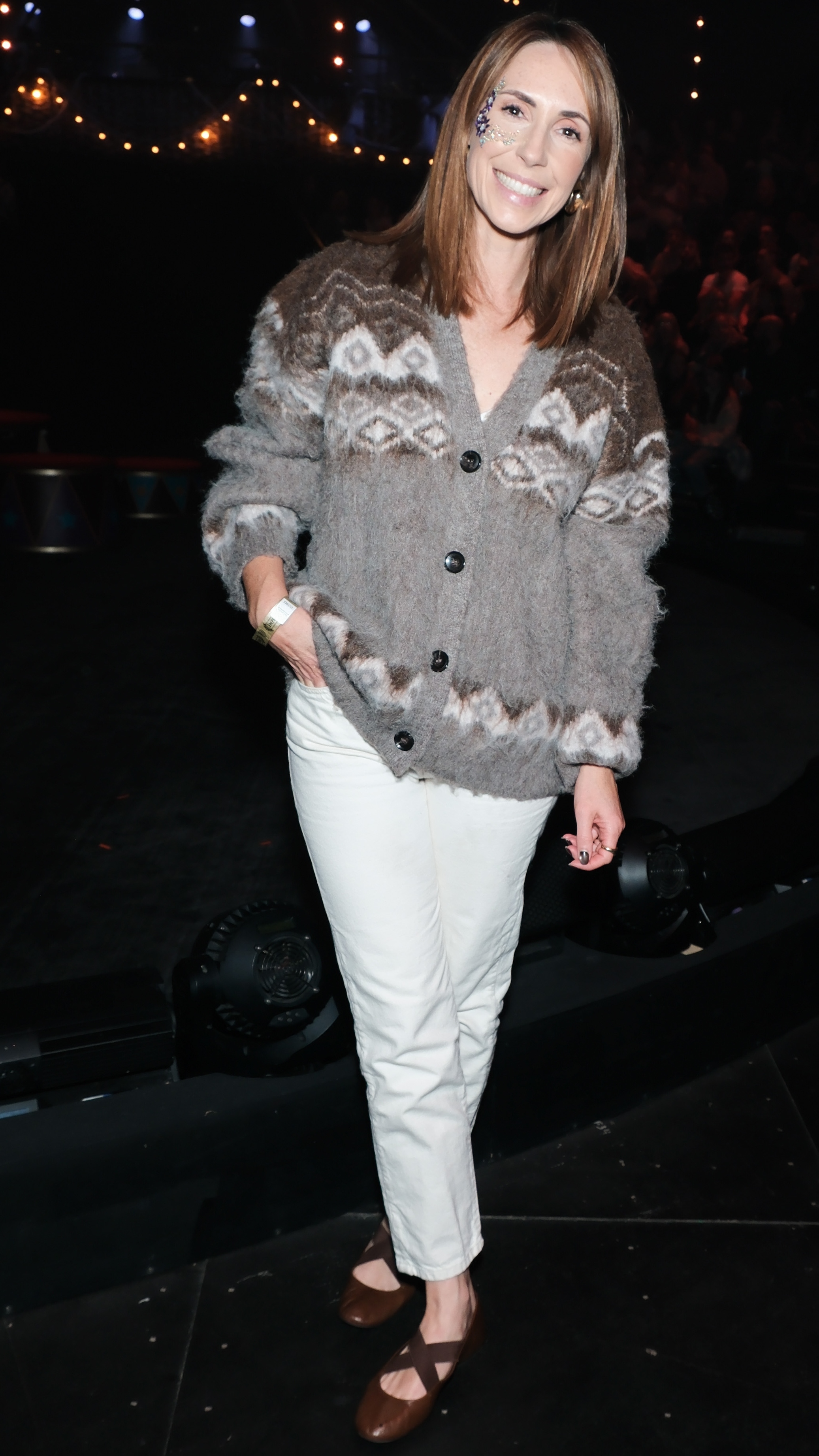 Alex Jones smiles as she attends the one-year anniversary of &quot;COME ALIVE!&quot; The Greatest Showman Circus Spectacular on October 18, 2025