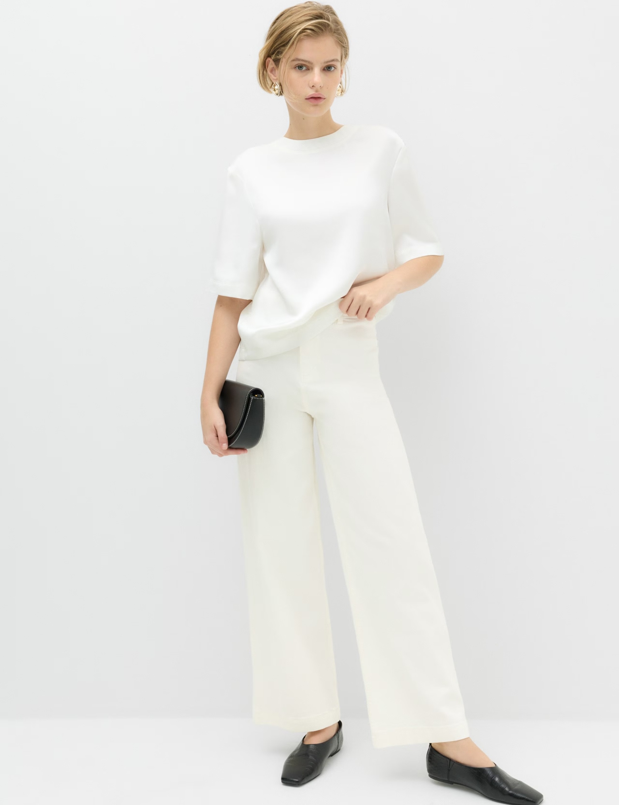 M&amp;amp;S, High Waisted Wide Leg Ankle Grazer Jeans