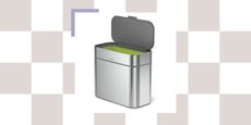 Simplehuman Compost Caddy pictured against a grey checkered background