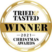 Tried & Tasted Christmas 2021 Award white and gold badge