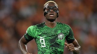 Victor Osimhen vs Ivory Coast in the 2023 AFCON Final. 