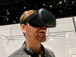 Oculus Quest on face