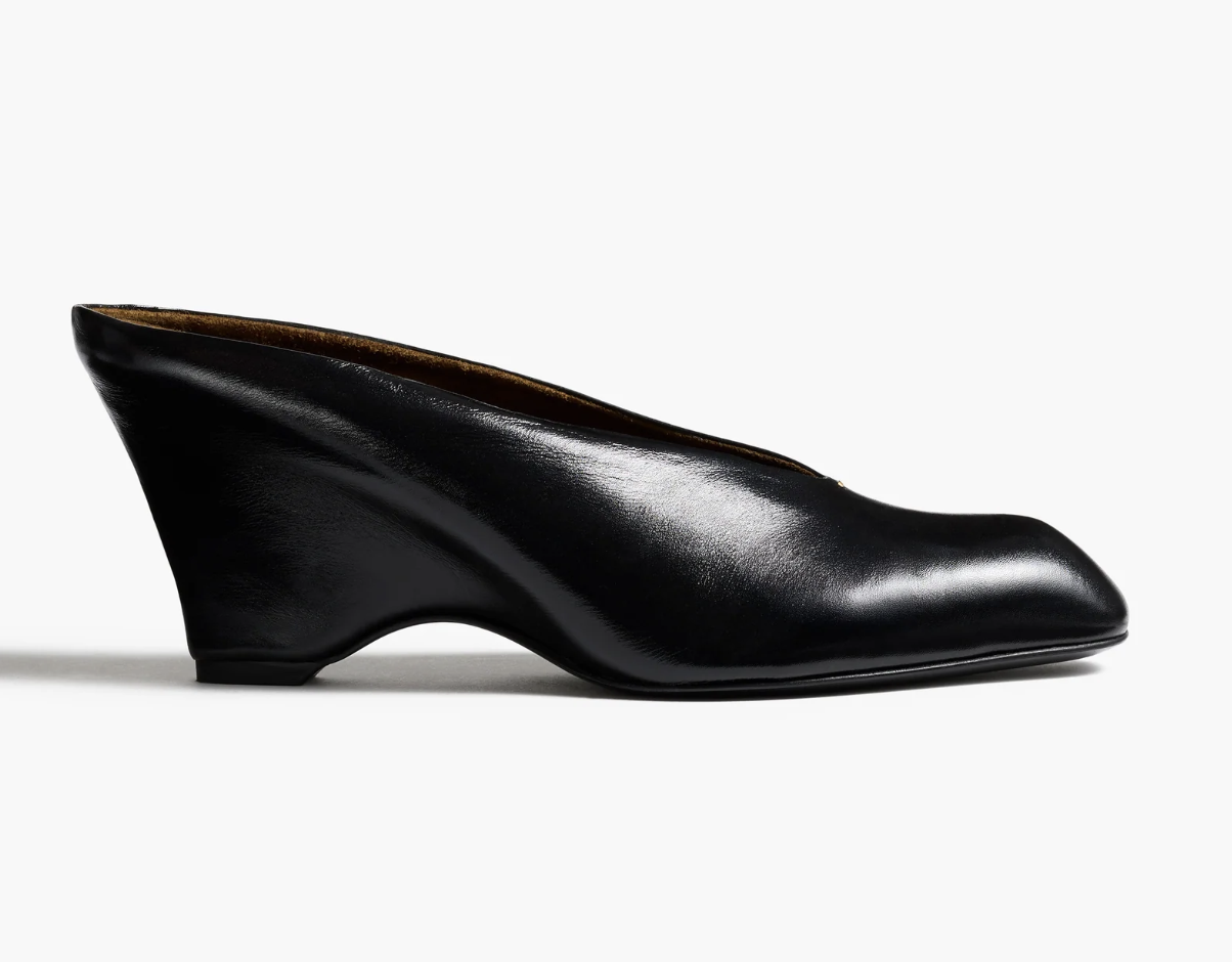 Khaite, Colt Wedge in Black Glazed Leather