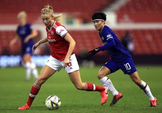 Leah Williamson (left) scored Arsenal's equaliser