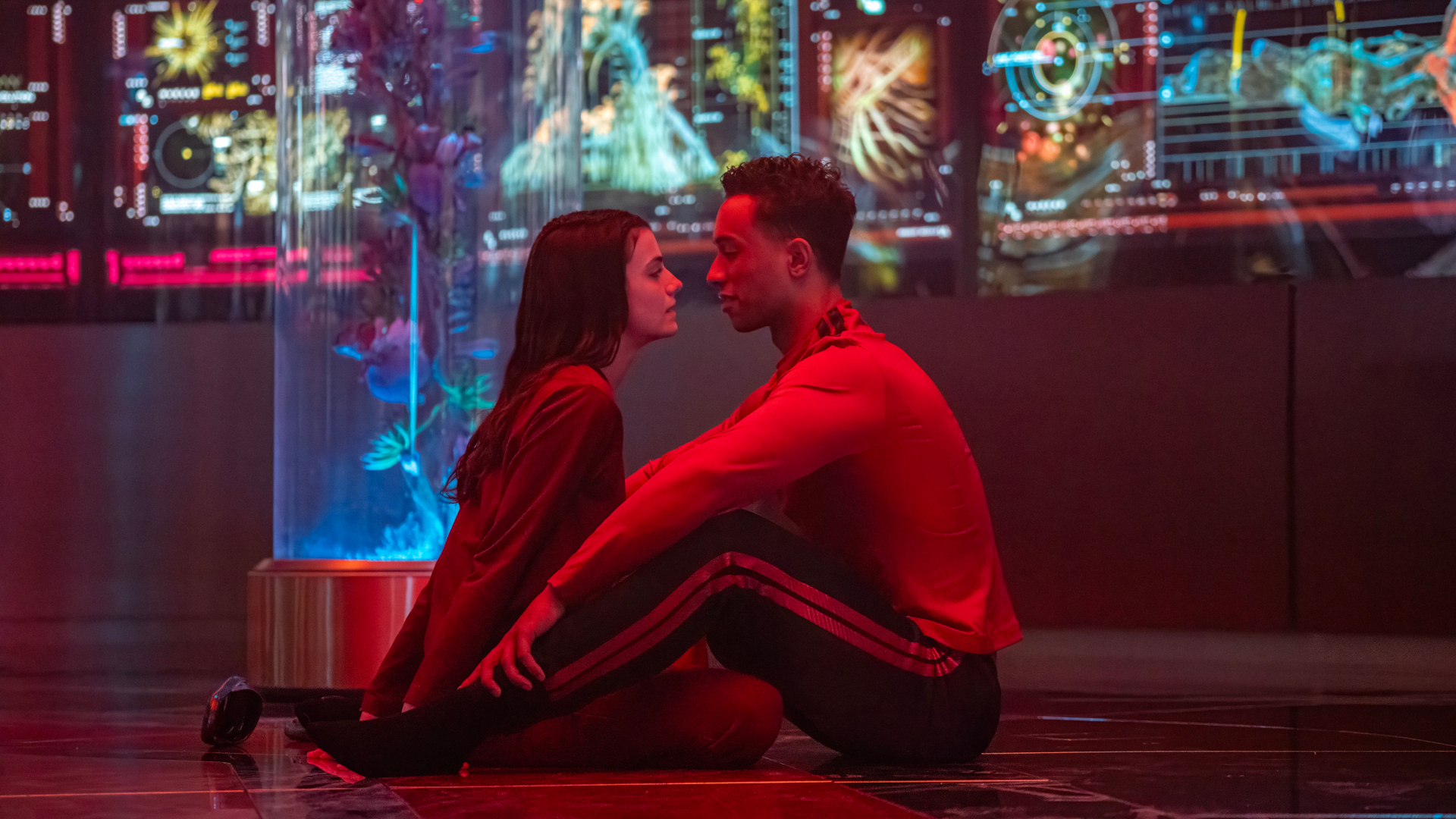 L-R: Zo&euml; Steiner as Tarima Sadal and Sandro Rosta as Caleb Mir in season 1 , episode 8 of Star Trek: Starfleet Academy streaming on Paramount+. Photo Credit: Michael Gibson/Paramount+