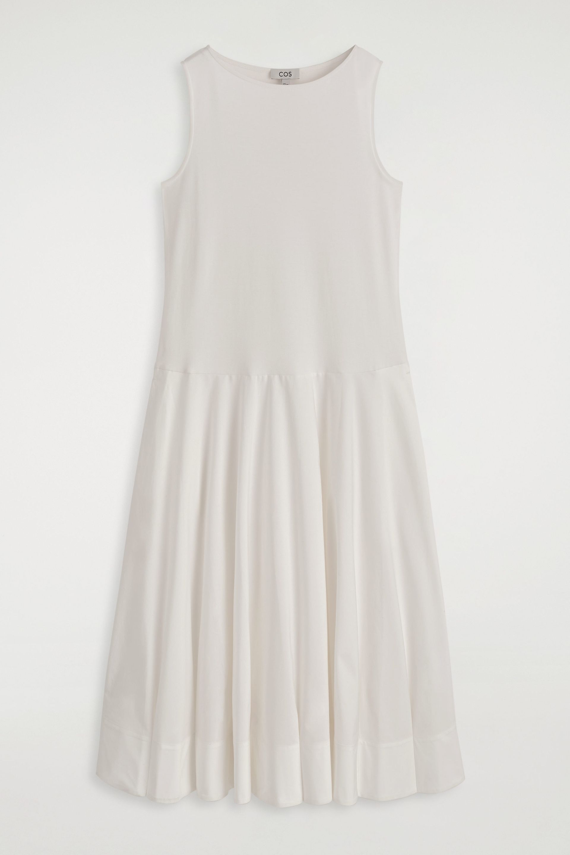 Boat-Neck Cotton A-Line Midi Dress