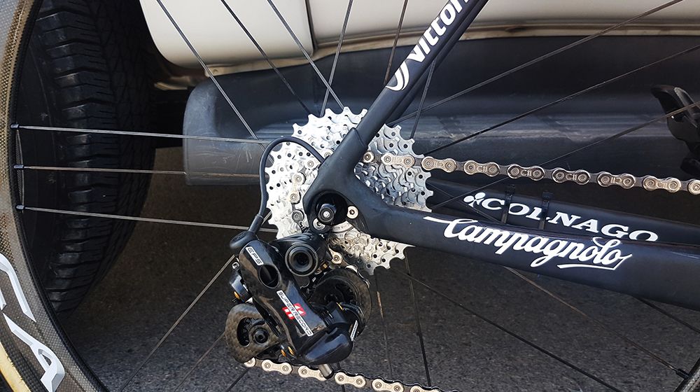 Costa opts for an 11-29 Campagnolo Super Record cassette