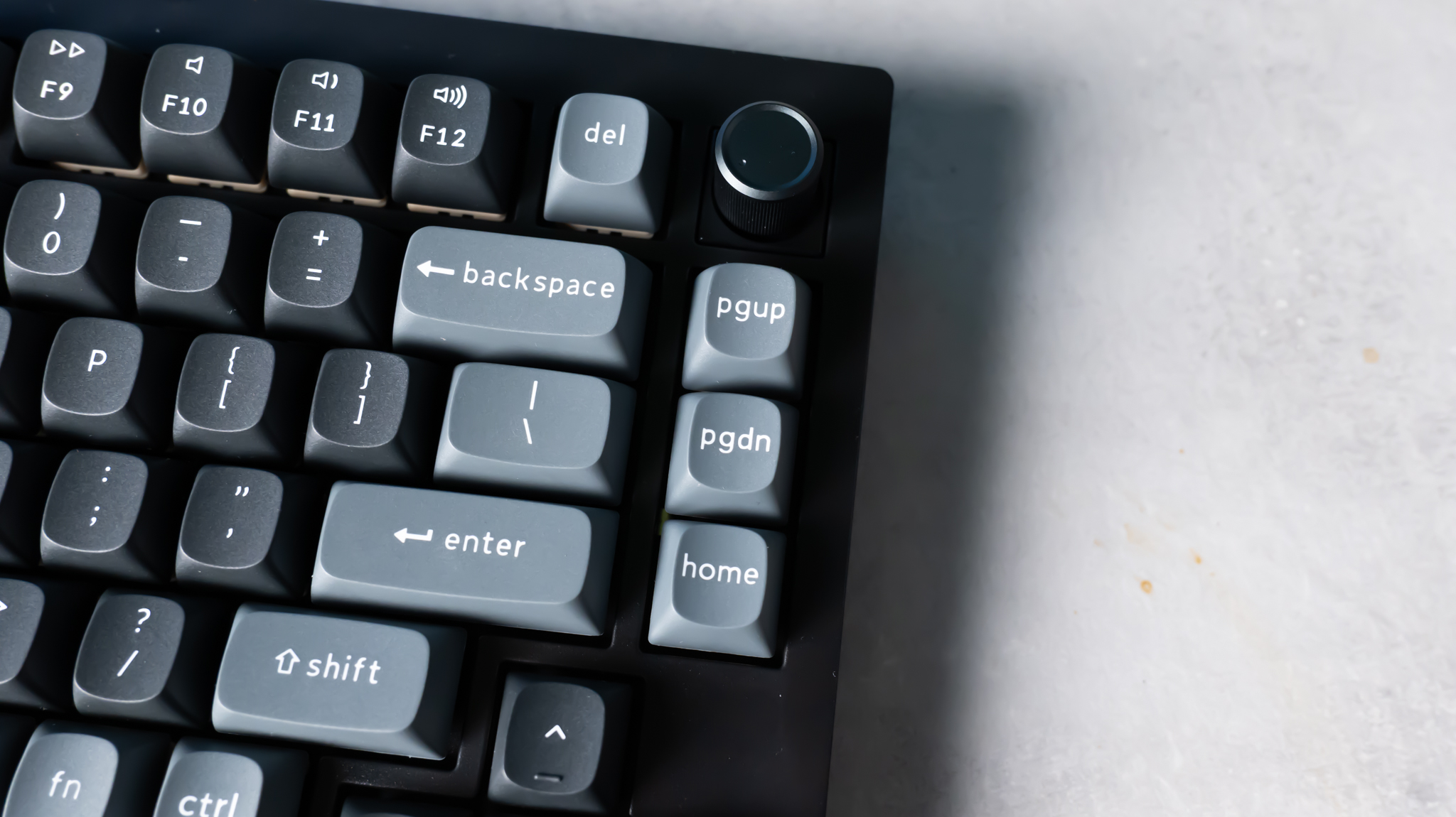 A black Keychron V1 Ultra 8K mechanical keyboard