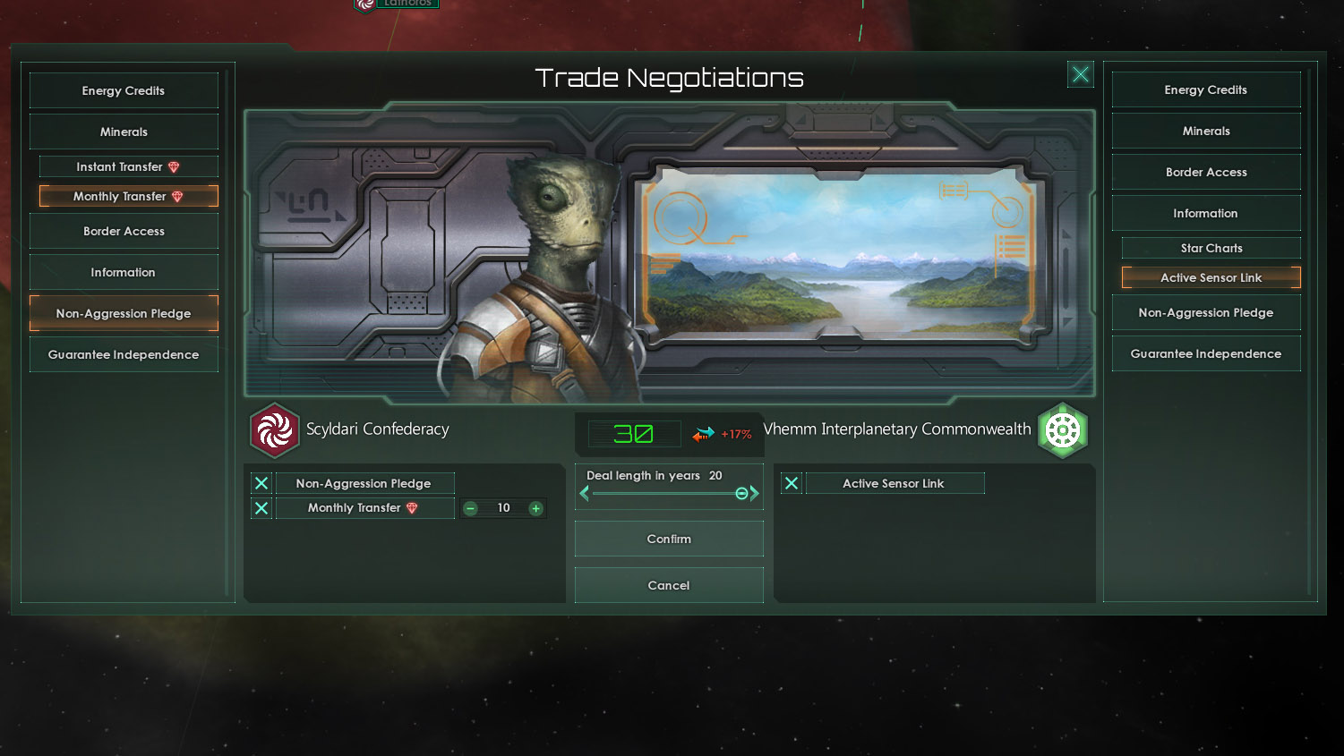 Stellaris diplomacy and trade window