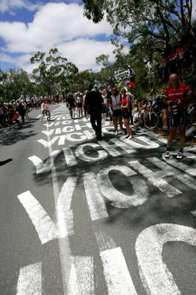 Willunga Hill had a Tour de France feel with the road painted and crowd vocal.