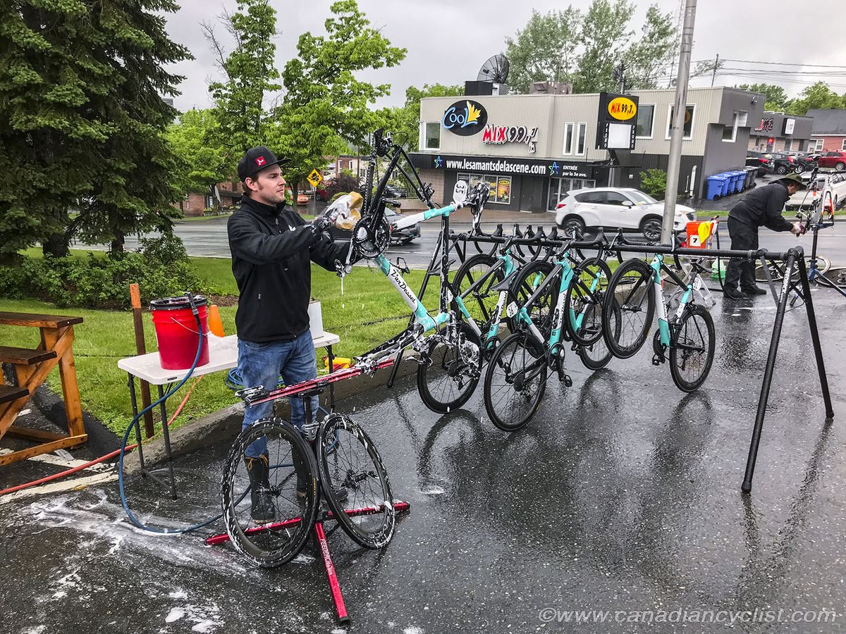 After the racing is done, comes the cleaning up