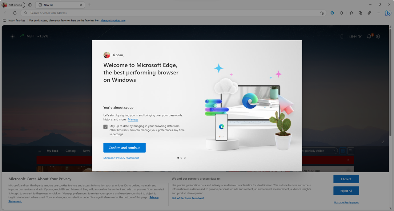 Microsoft Edge Dev set up on Windows 11