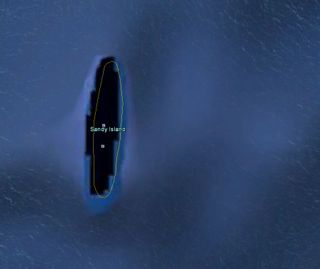 A view on Google Earth of the phantom Sandy Island.