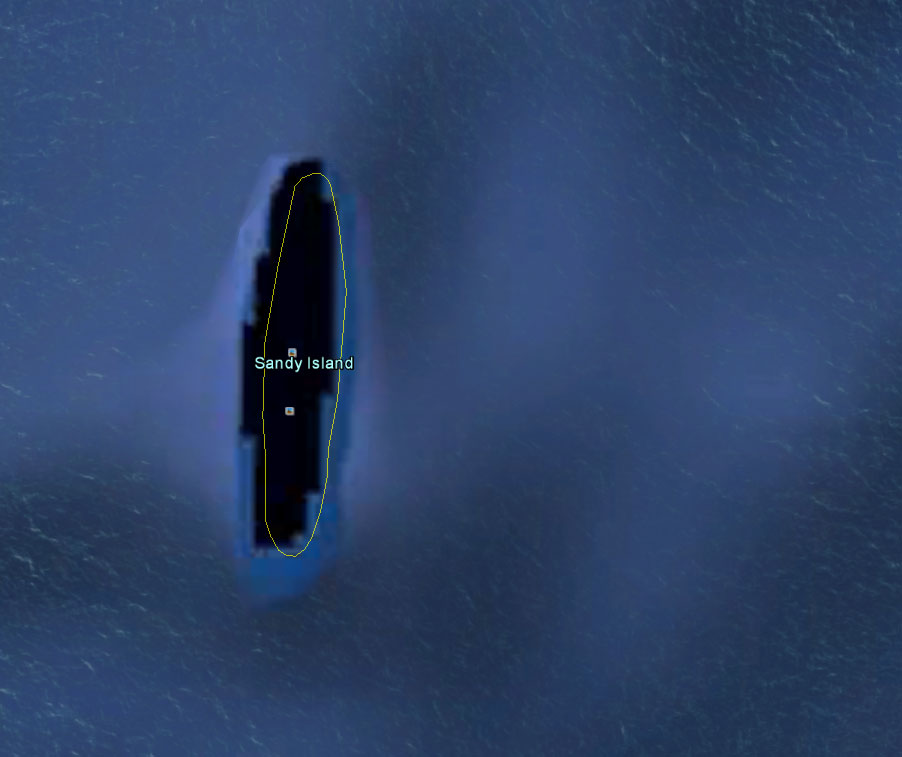 Why is Sandy Island blurred on Google Maps?