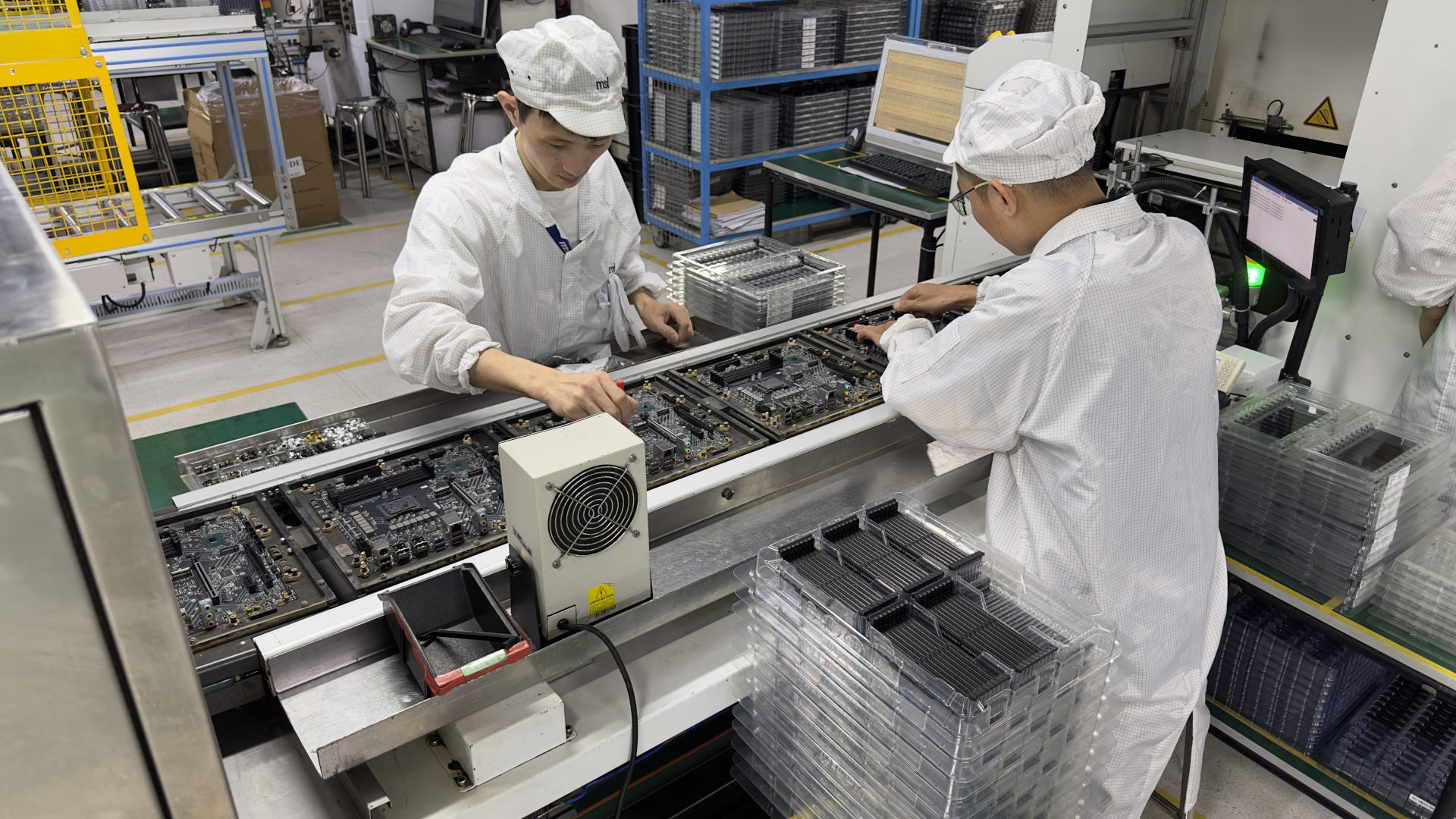 A photo of MSI Shenzhen motherboard production facility