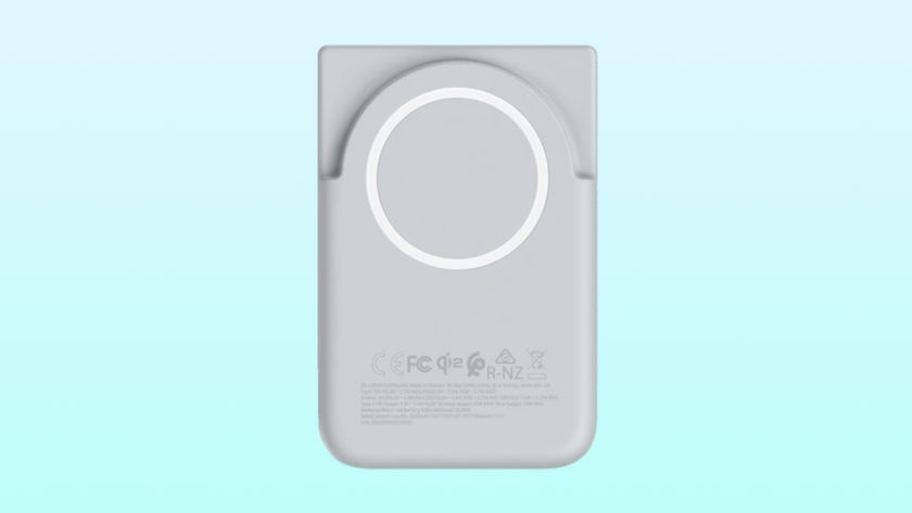 The leaked Samsung Qi2 Magnetic Wireless Battery Pack against a gradient background.