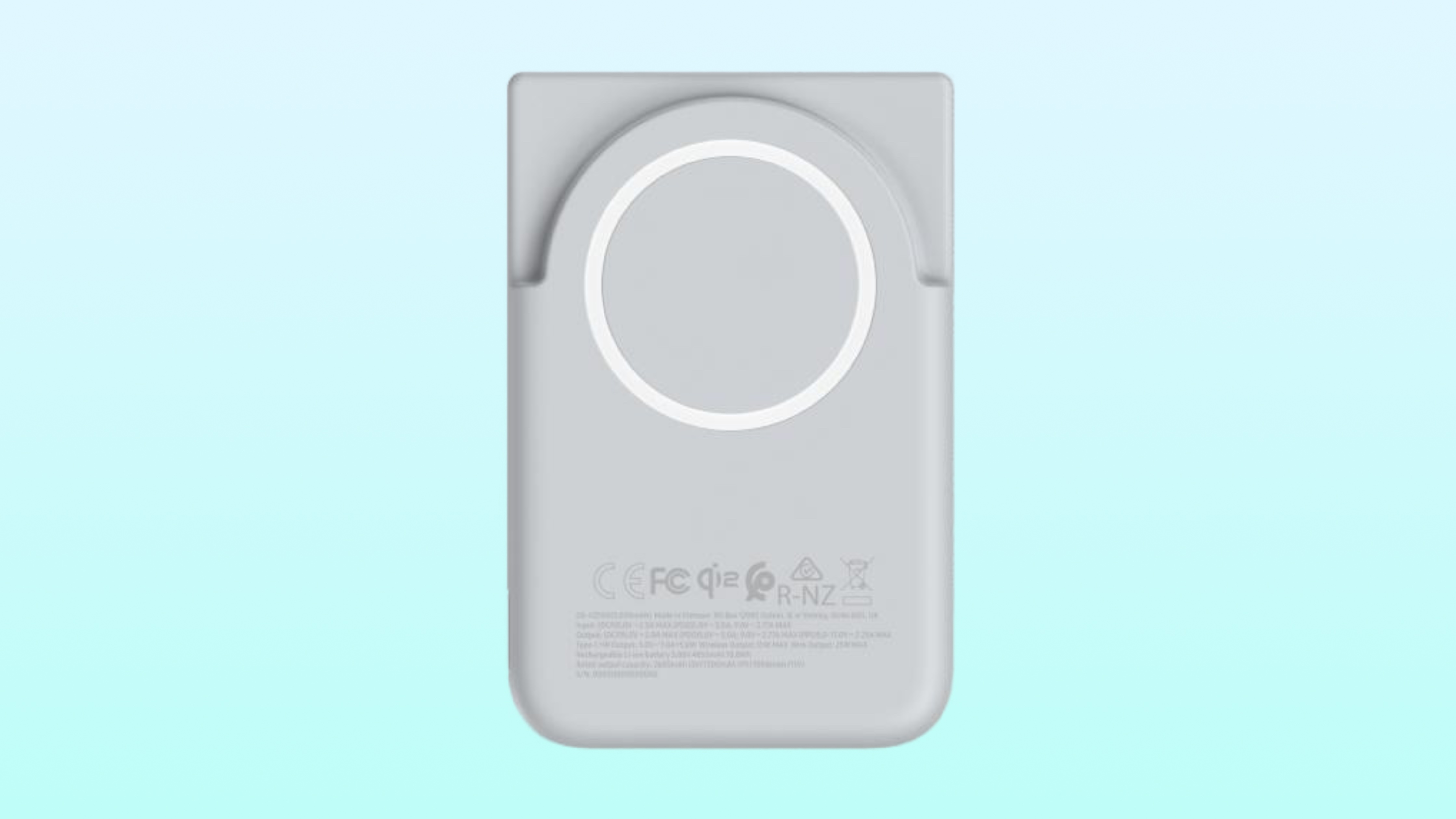 The leaked Samsung Qi2 Magnetic Wireless Battery Pack against a gradient background.