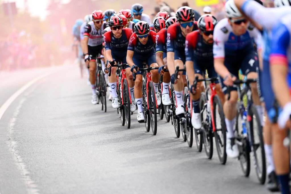 BALATONFURED HUNGARY MAY 08 Richie Porte of Australia and Team INEOS Grenadiers competes during the 105th Giro dItalia 2022 Stage 3 a 201km stage from Kaposvr to Balatonfred Giro WorldTour on May 08 2022 in Balatonfured Hungary Photo by Tim de WaeleGetty Images