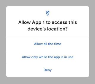 Android 10 permissions UI
