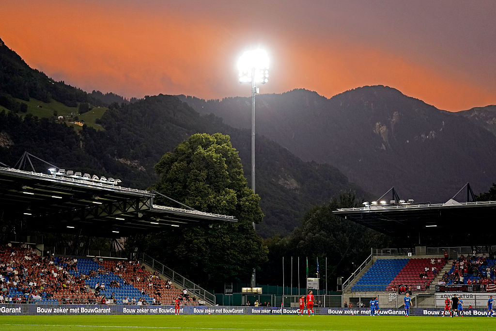 FC Vaduz during the Conference League match between FC Vaduz v AZ Alkmaar on August 14, 2025