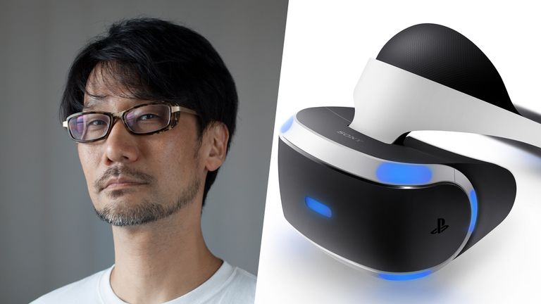 Hideo Kojima headshot and PSVR unit