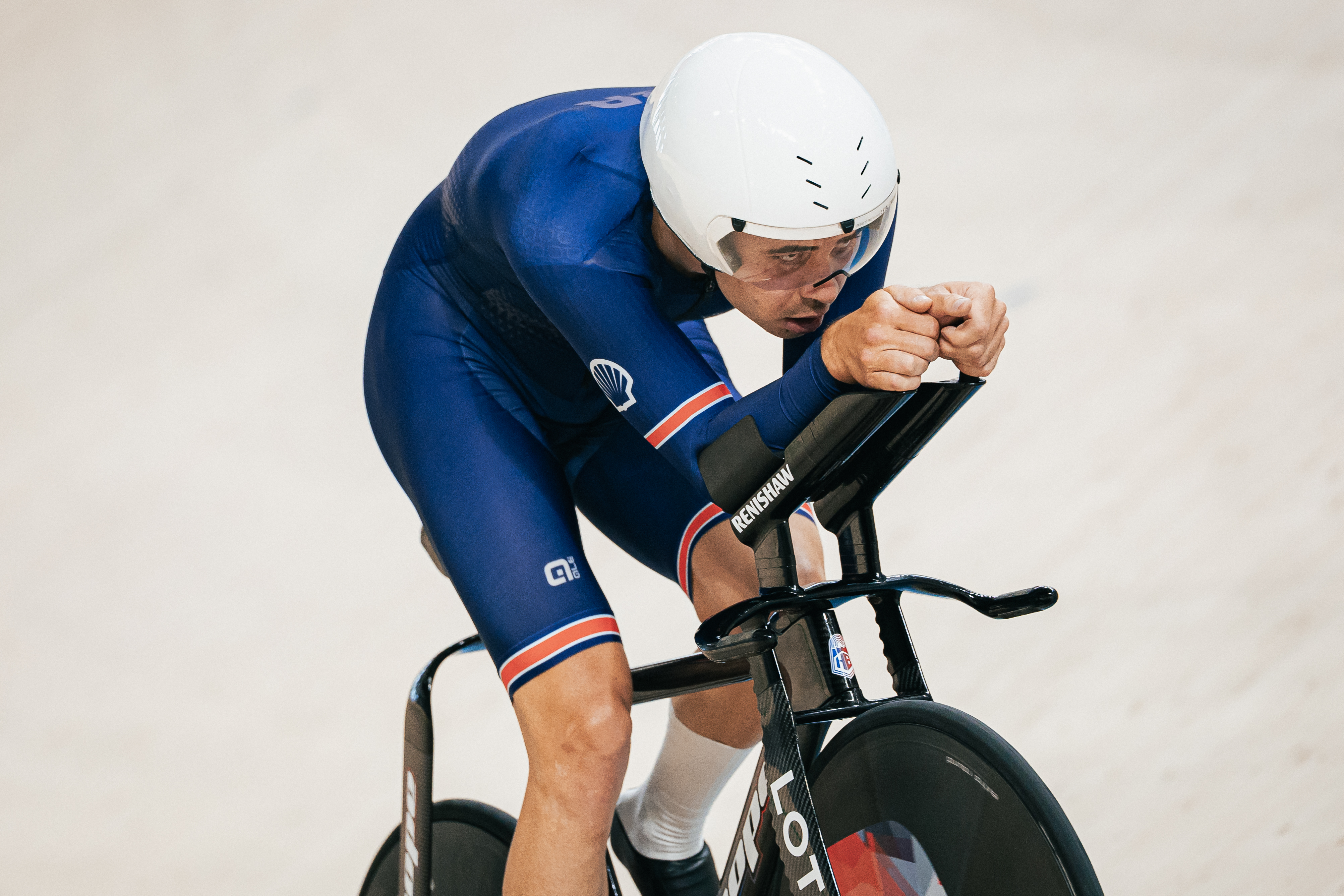 Charlie Tanfield of Great Britain in action during his Hour Record attempt.