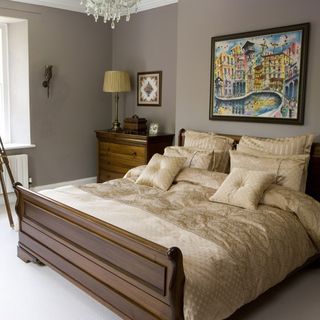 master bedroom with photoframe on wall