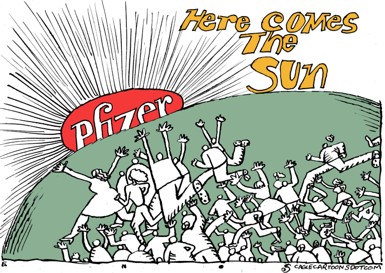 Editorial Cartoon U.S. COVID Pfizer vaccine