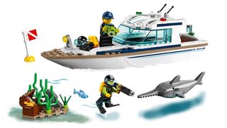 LEGO Diving Yacht with divers, camera and sealife