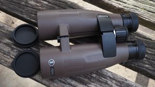 Close up photo of the Bushnell Forge 15x56 binoculars