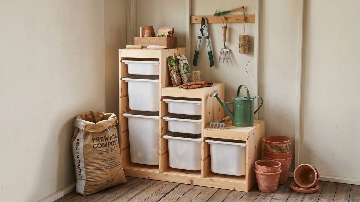 My IKEA Toy Storage Hack Might Just be the Perfect Garden Shed Organization Solution