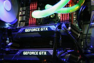 Our dual GeForce GTX Titan machine, which wowed audience members waiting for their turn to benchmark
