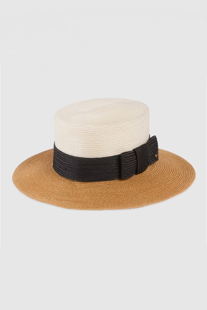 Gucci Straw-Effect Wide Brim Hat With Bow