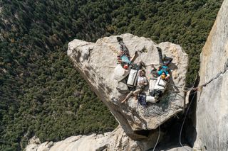 Lifestyle: Alexander Wick, Germany, for his tribute shot of Philipp Bankosegger, Chris Rudolph and Luke Lalor taking a nap by Salathé Wall, El Capitan, Yosemite National Park, USA.