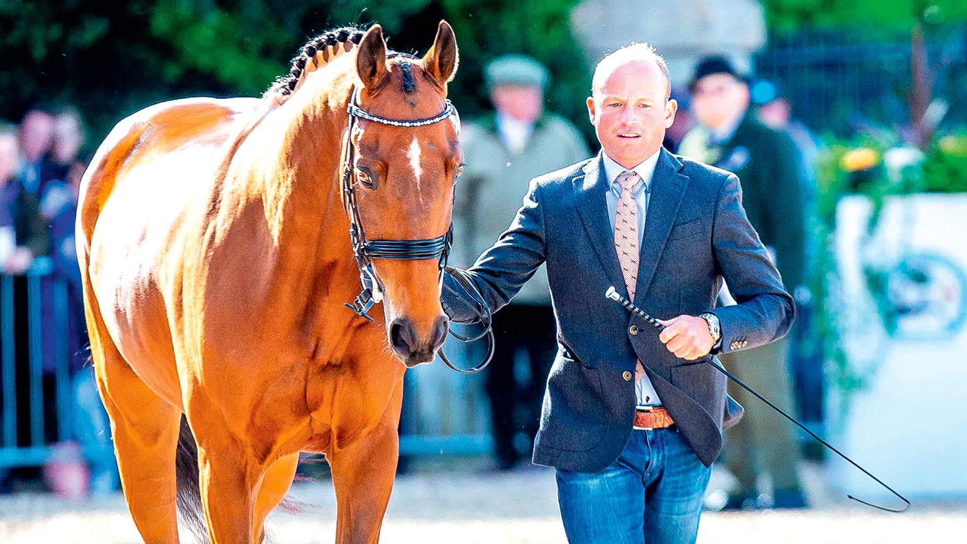 Michael Jung and La Biosthetique-Sam FBW trot up at the 2018 Mitsubishi Motors Badminton Horse Trials.