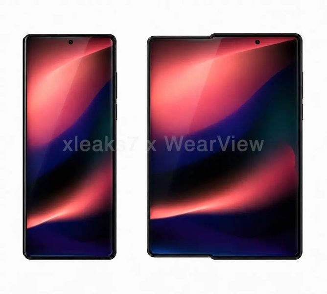 An alleged mockup rendering of what the "Samsung Galaxy Z Rollable's" front could look like, with a display that rolls out to the left.