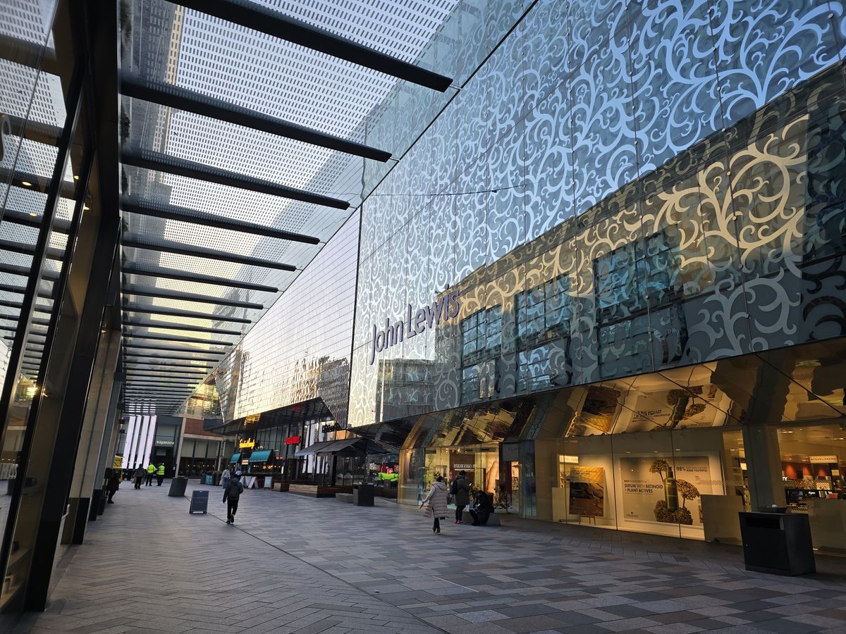 Outside of a shopping centre in the UK