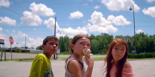 Christopher Rivera, Brooklynn Prince, and Valeria Cotto in The Florida Project