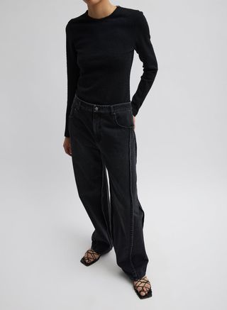 Vintage Black Denim Tuck Jean