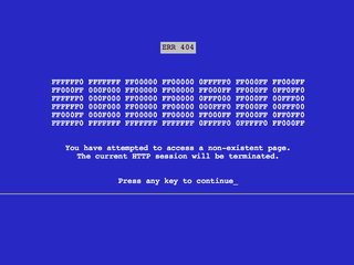 The blue screen 404
