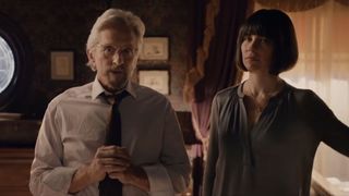Hank and Hope stand next to one another in 2015's Ant-Man movie