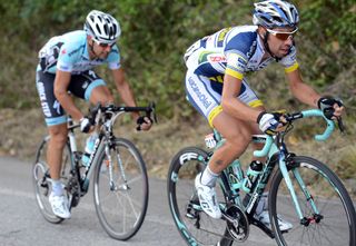 One careful owner: Thomas De Gendt (right) on his Bianchi