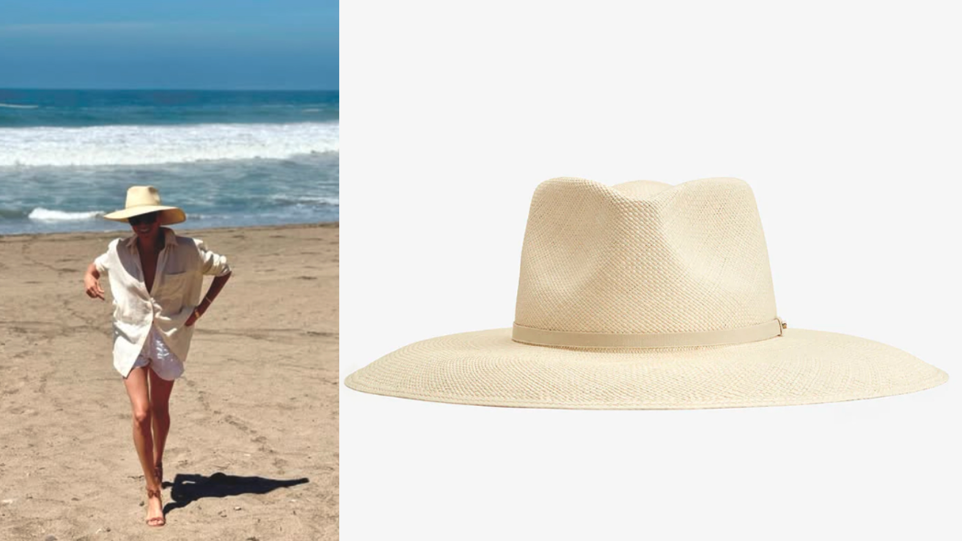 Meghan Markle wears Cuyana's Ecuador Hat on the beach